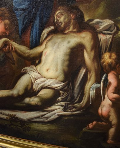 Lamentation de la Vierge avec Madeleine sur le Christ.